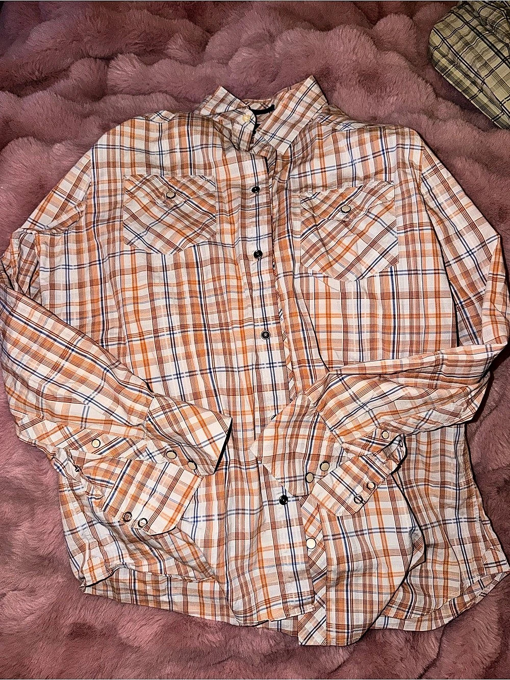 Banana Republic orange Plaid Button Down Shirt